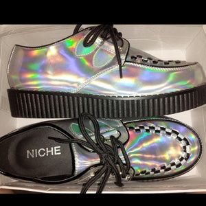 Holographic Platform Rave Shoes